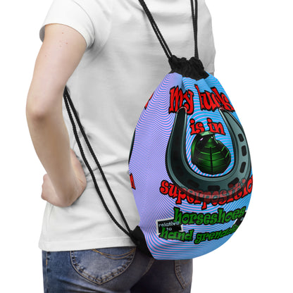 my luck - Drawstring Bag (light blue-purple wave)