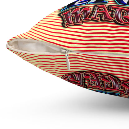 rw&b lives matter - Spun Polyester Square Pillow - (yellow-orange wave)