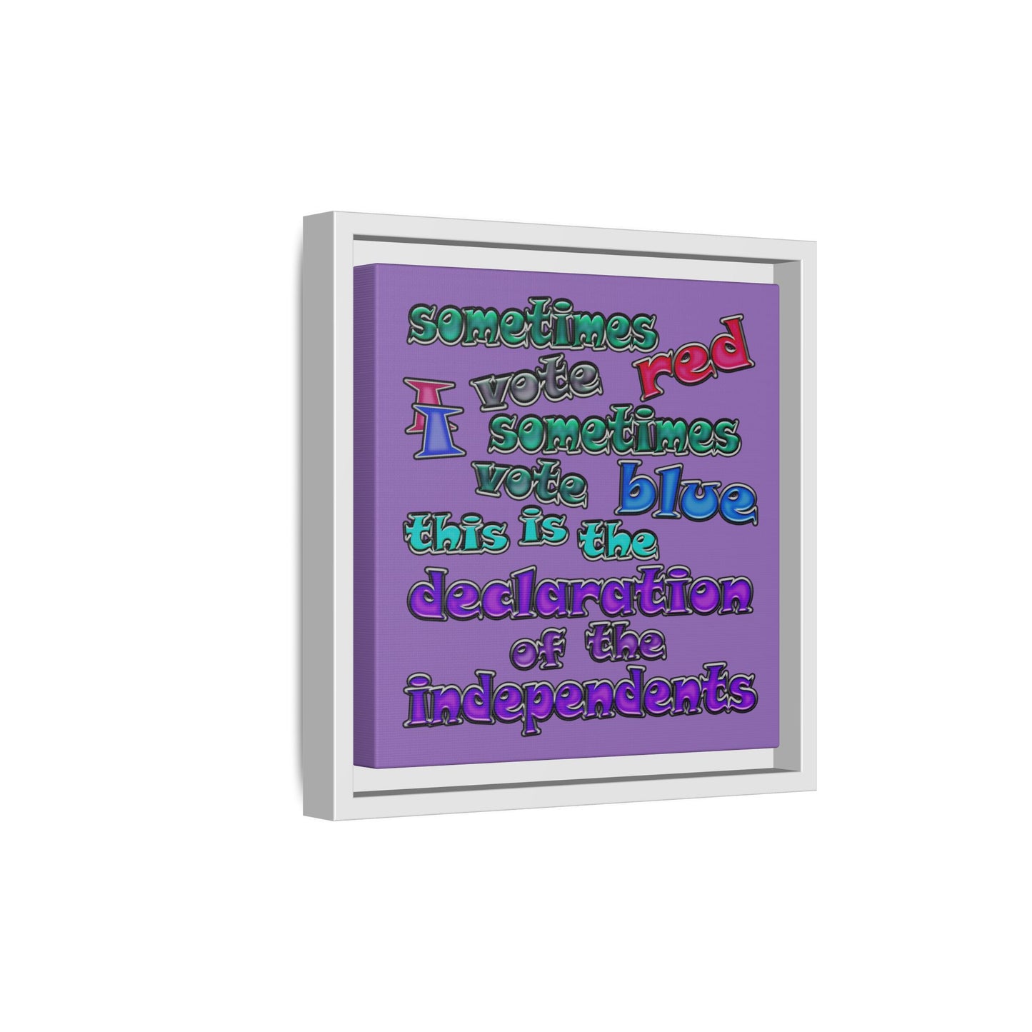 declaration of the independents - framed canvas art (light purple)