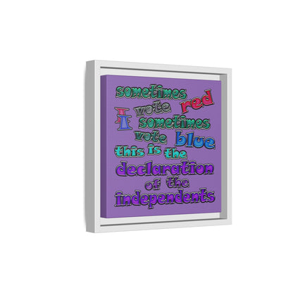 declaration of the independents - framed canvas art (light purple)
