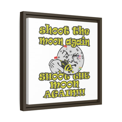 shoot the moon again - framed canvas art (white)