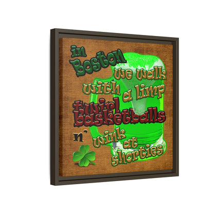 celtics logo - framed canvas art (brown papyrus)