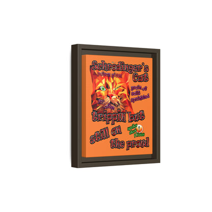 schrodinger's cat - framed canvas art (crusta)