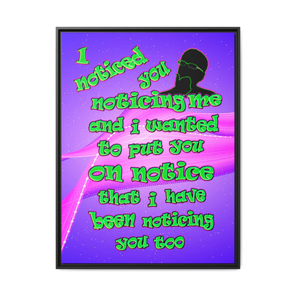 noticed you noticing - framed canvas art (purple-pink wave)