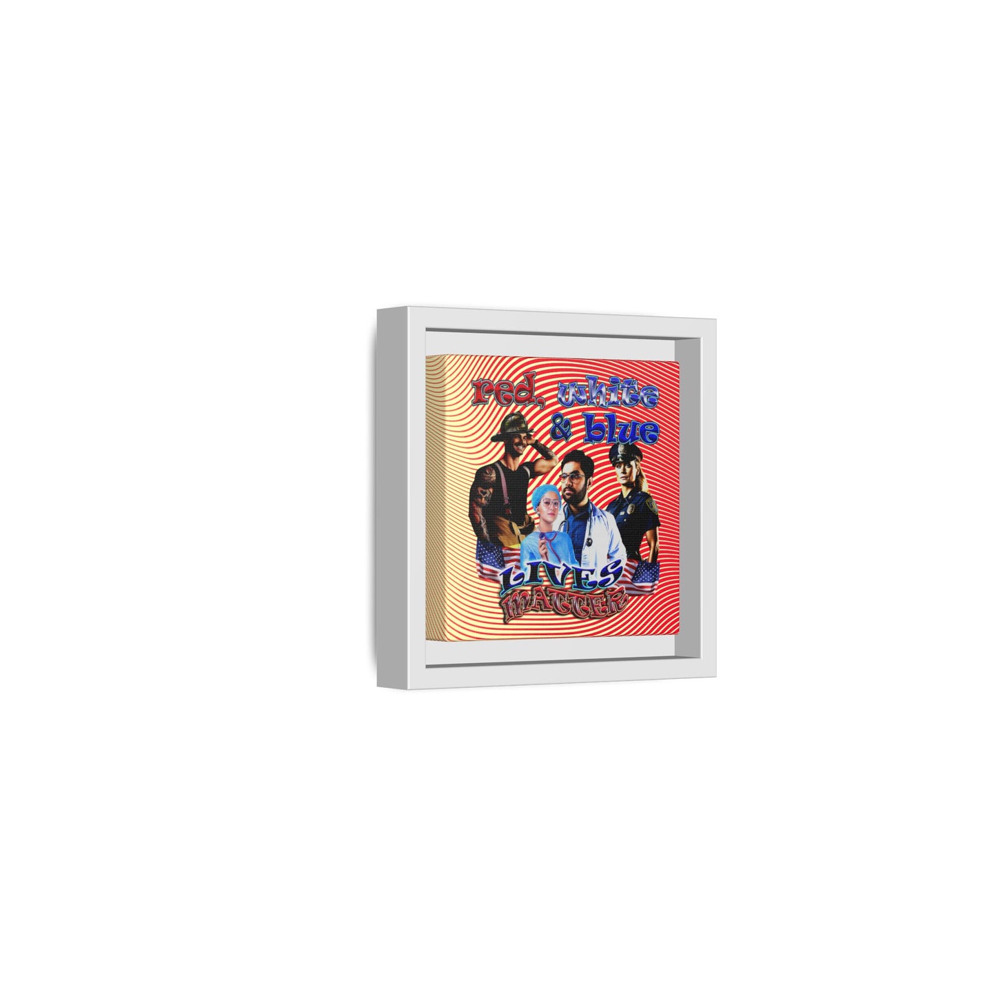 rw&b lives matter - framed canvas art (yellow-orange wave)