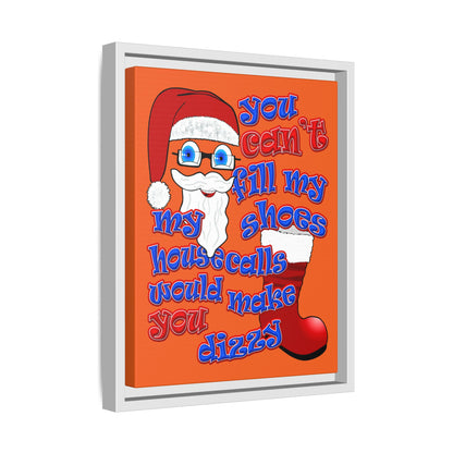 santa's shoes - framed canvas art (orange)