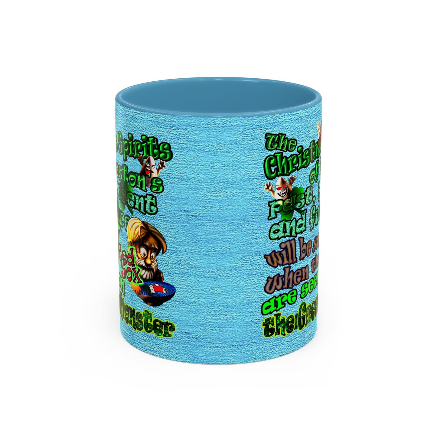 christmas spirits of boston - Accent Mug (faded blue)