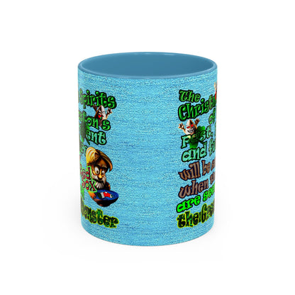 christmas spirits of boston - Accent Mug (faded blue)