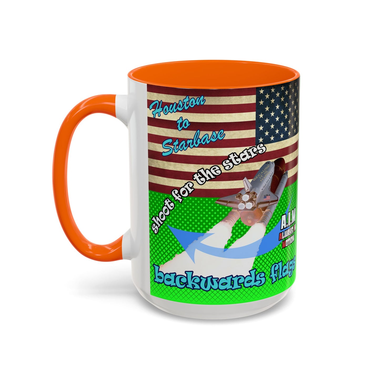 shoot for the stars - Accent Mug (logo green)