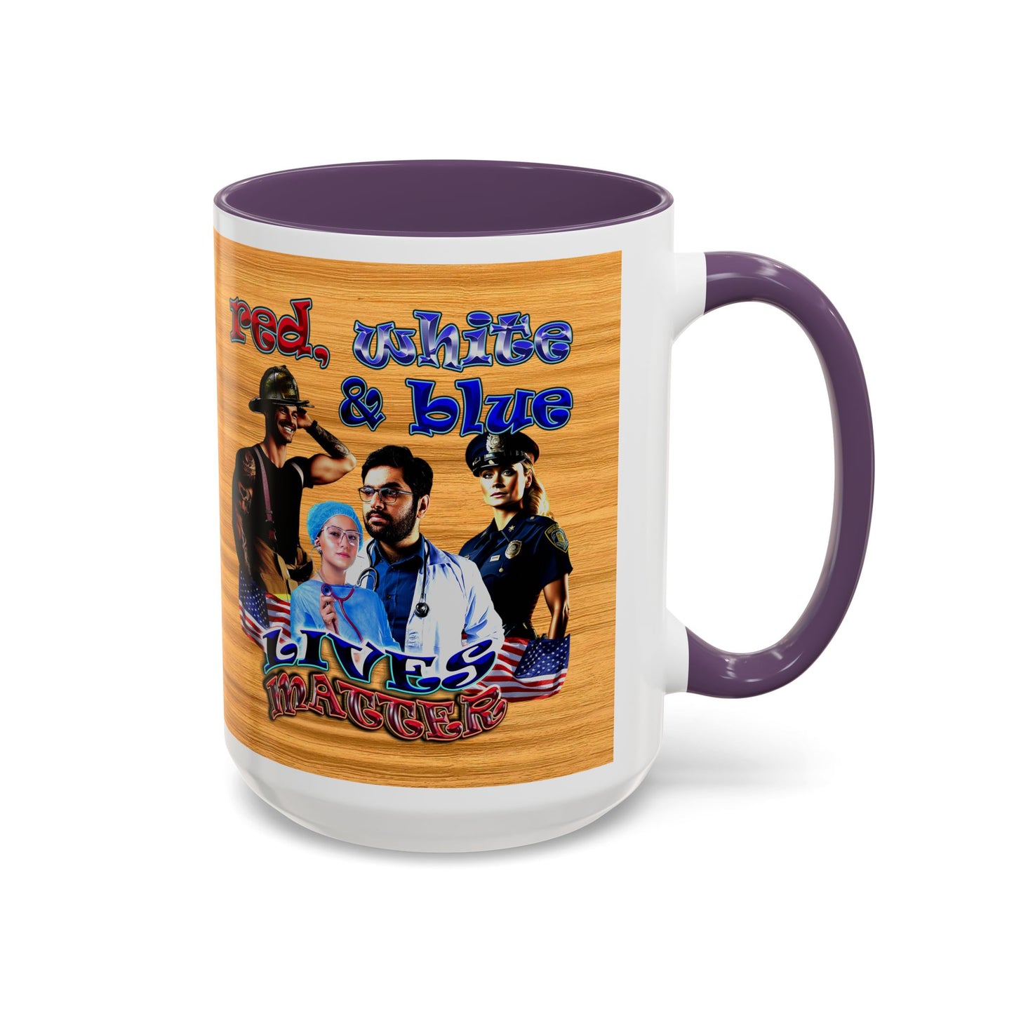rw&b lives matter - Accent Mug (butterscotch wood finish)