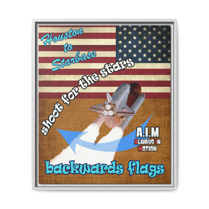 shoot for the stars - framed canvas art (brown papyrus)