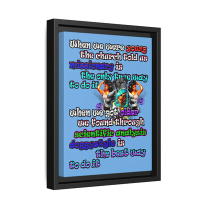doggystyle - framed canvas art (light blue)
