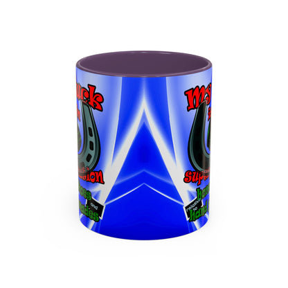 my luck - Accent Mug (blue-white wave)