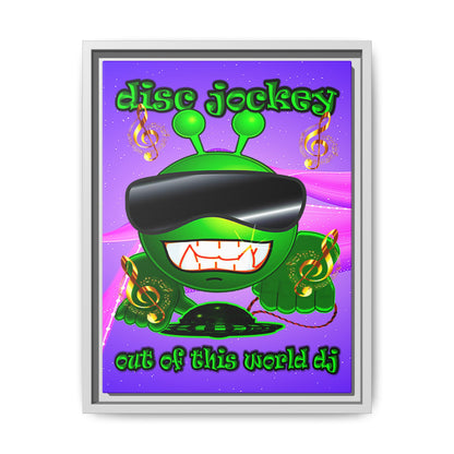 disc jockey - framed canvas art (purple-pink wave)