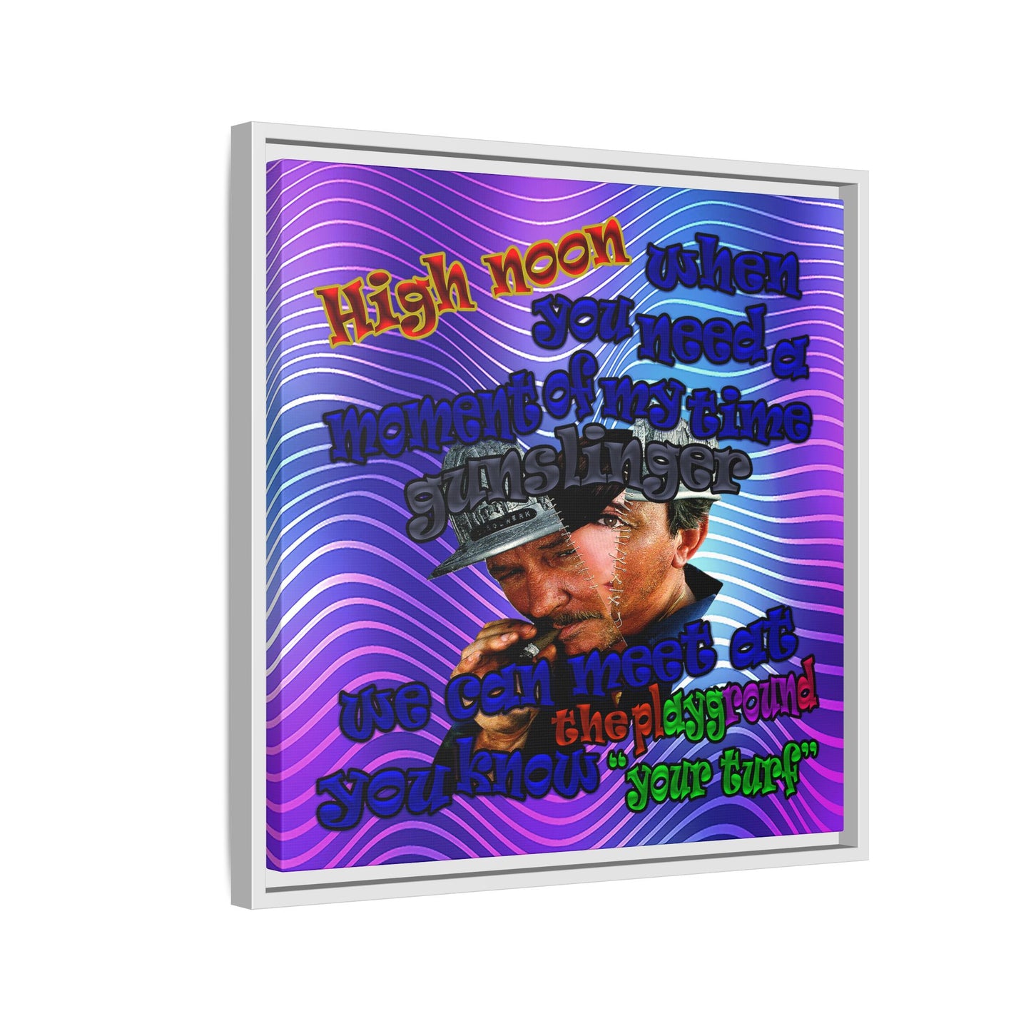 high noon - framed canvas art (purple wave)