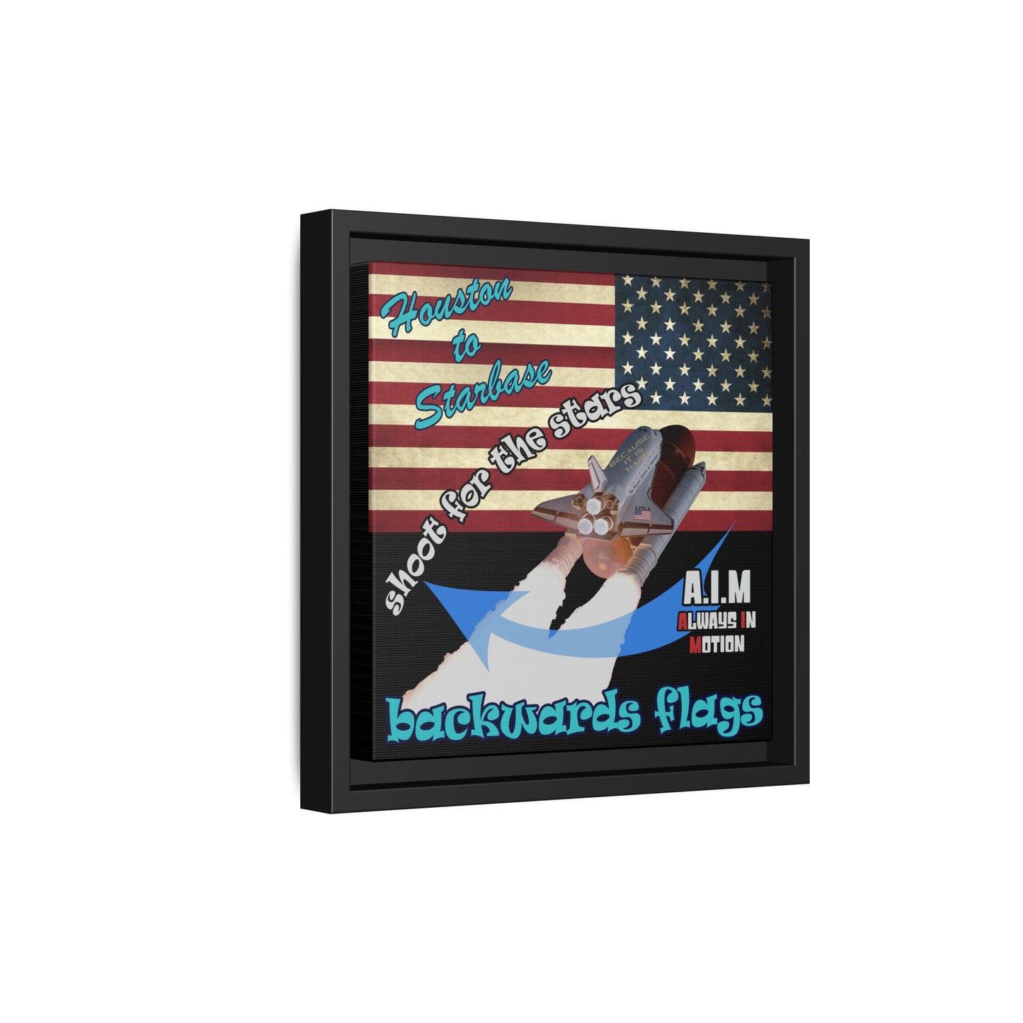 shoot for the stars - framed canvas art (black)