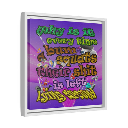 the bum's shit - framed canvas art (purple-pink wave)