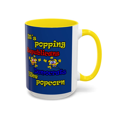 popping like popcorn - Accent Mug (dark blue)