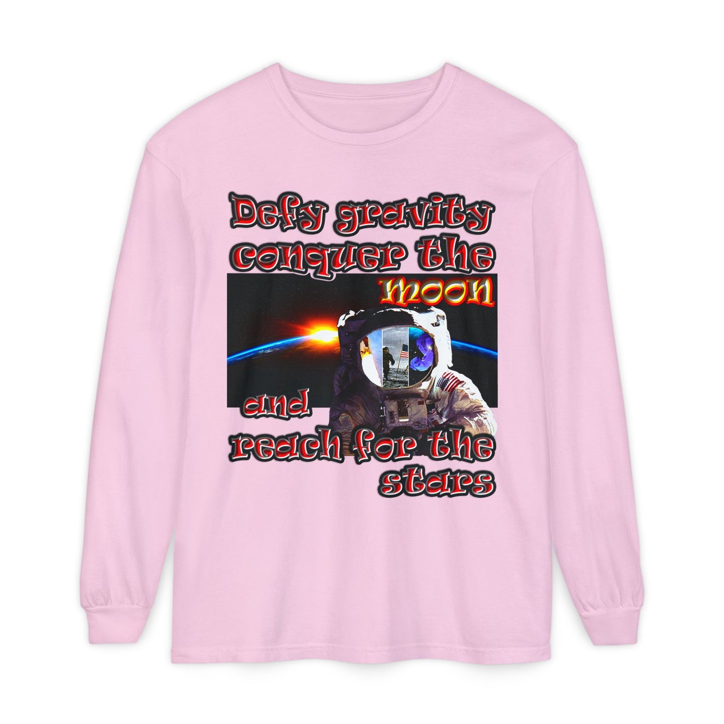 defy conquer reach - Unisex Garment-dyed Long Sleeve T-Shirt