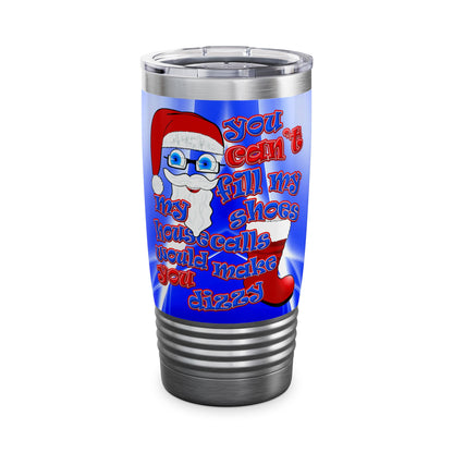 santa's shoes - Ringneck Tumbler, 20oz (blue-white wave)