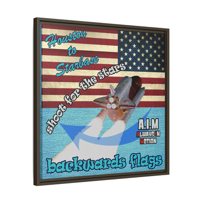 shoot for the stars - framed canvas art (faded blue)