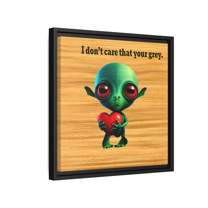 I don't care that your grey - framed canvas art (butterscotch wood finish)
