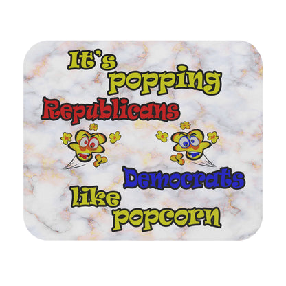 popping like popcorn - Mouse Pad (Rectangle) (white marble)