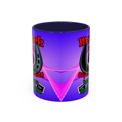 my luck - Accent Mug (purple-pink wave)