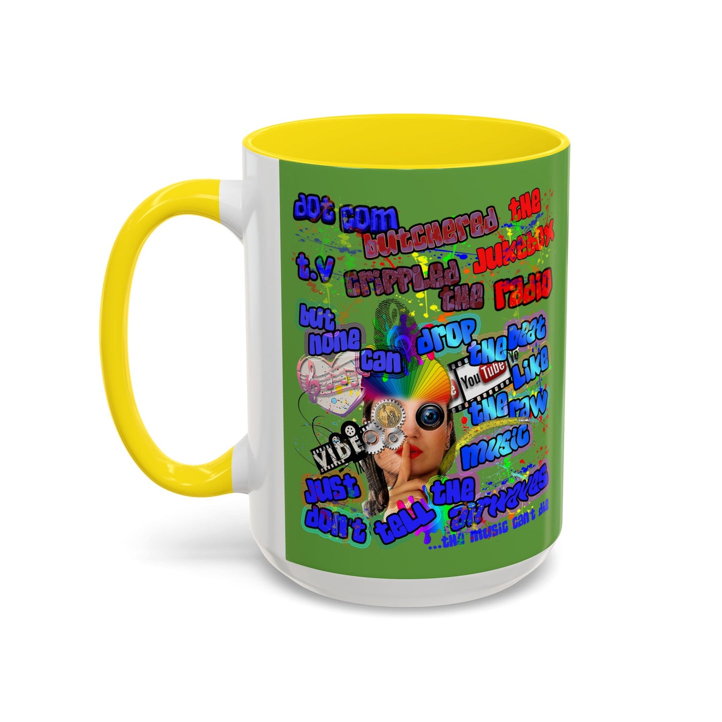 drop the beat - Accent Mug (green)