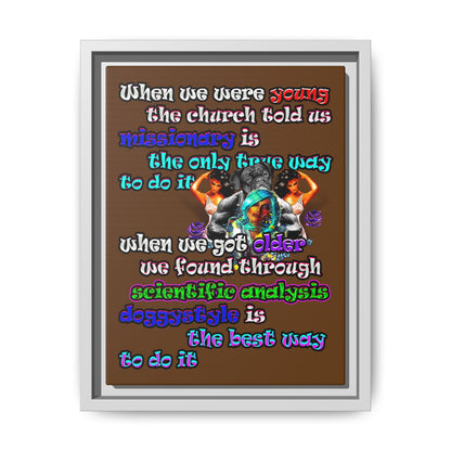 doggystyle - framed canvas art (brown)