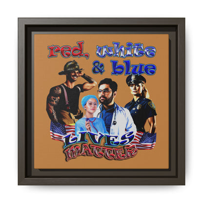 rw&b lives matter - framed canvas art (light brown)