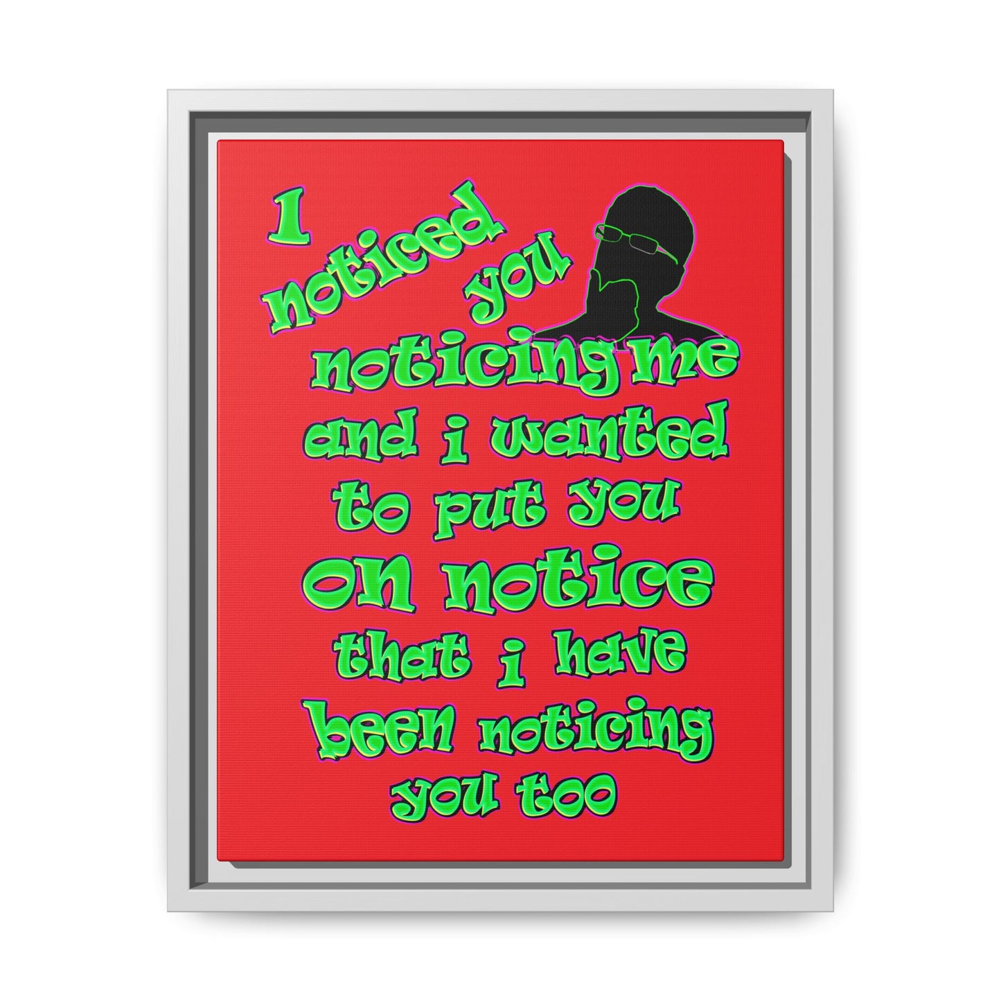noticed you noticing - framed canvas art (red)