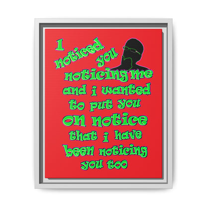 noticed you noticing - framed canvas art (red)