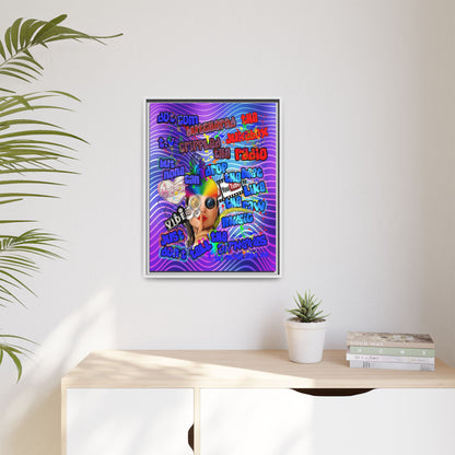 drop the beat - framed canvas art (purple wave)