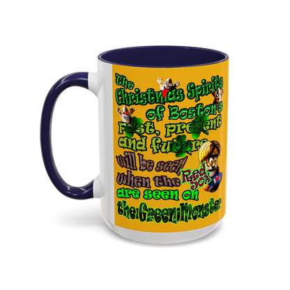 christmas spirits of boston - Accent Mug (yellow)