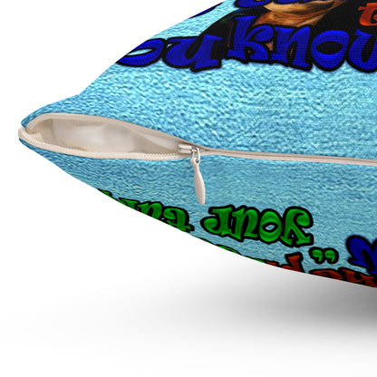 high noon - Spun Polyester Square Pillow - (faded blue)