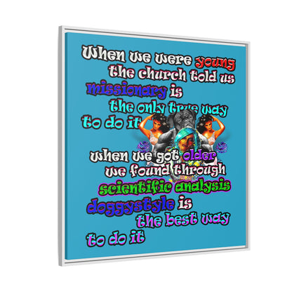 doggystyle - framed canvas art (turquoise)