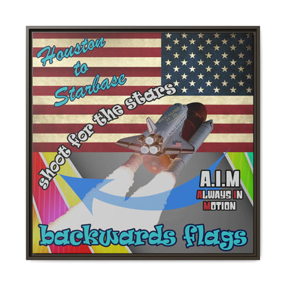 shoot for the stars - framed canvas art (rainbow split)