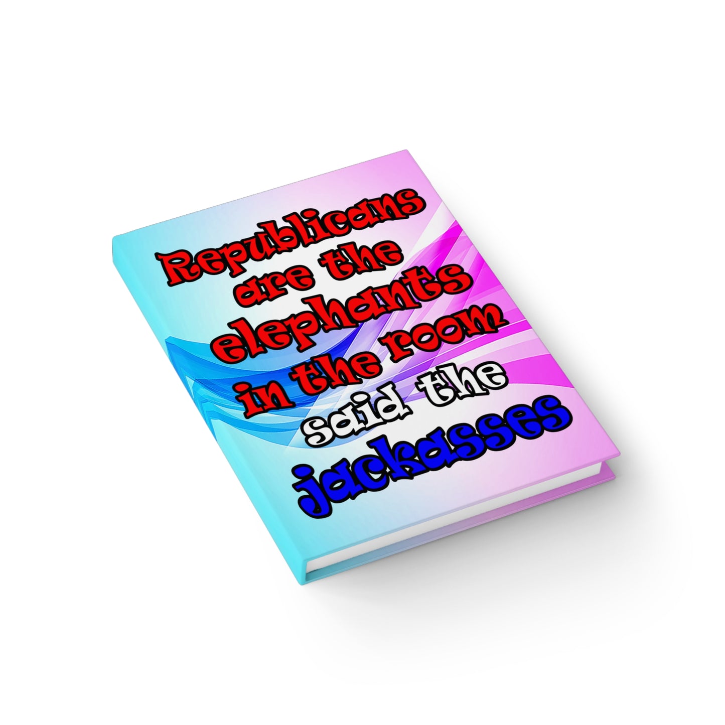 donkeys and elephants - journal-blank (light blue-pink wave)