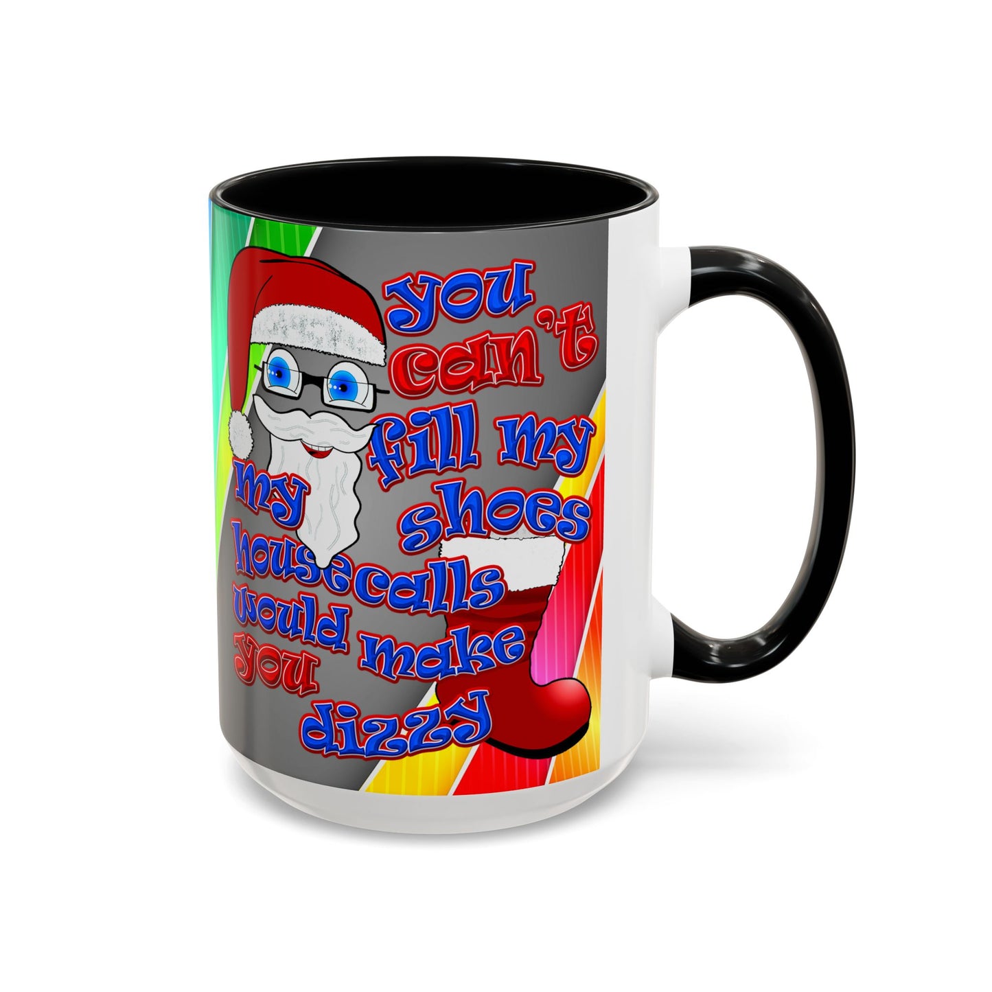 santa's shoes - Accent Mug (rainbow split)