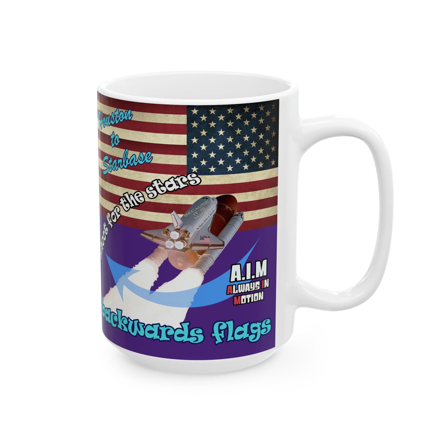 shoot for the stars - White Mug (purple)