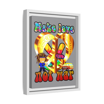 love peace - framed canvas art (grey)