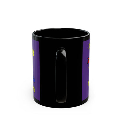 popping like popcorn - Black Mug (purple)