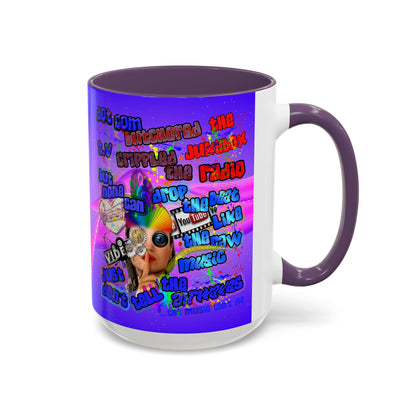 drop the beat - Accent Mug (purple-pink wave)
