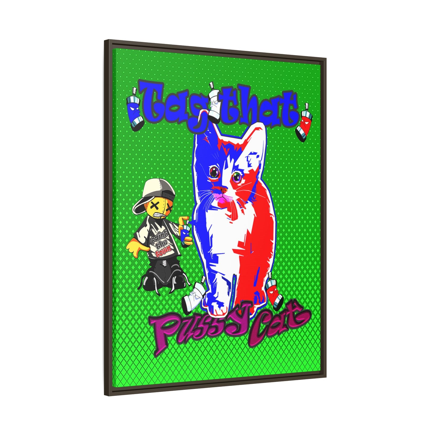tag that - framed canvas art (logo green)