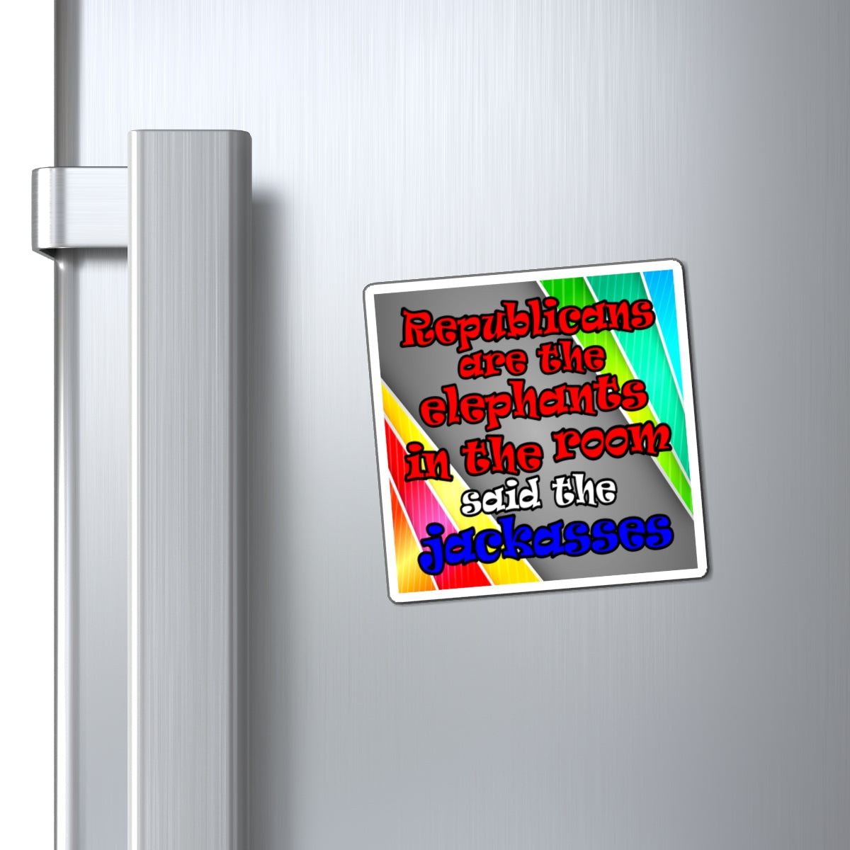 donkeys and elephants - Magnets - (rainbow split)