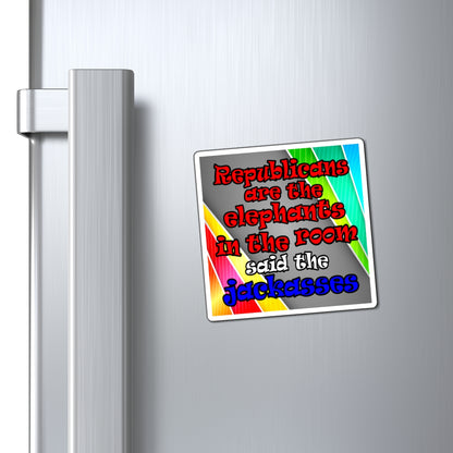 donkeys and elephants - Magnets - (rainbow split)