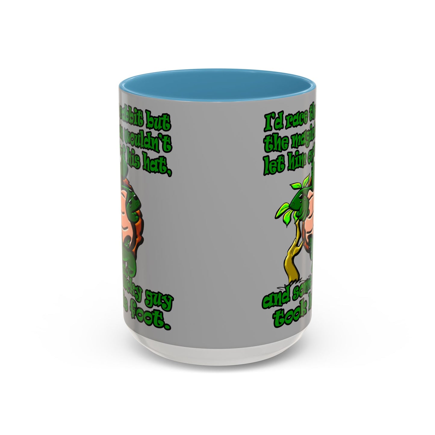 turtle race - Accent Mug (light grey)