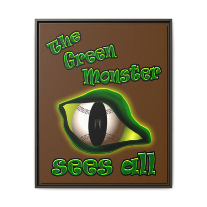 green monster - framed canvas art (brown)