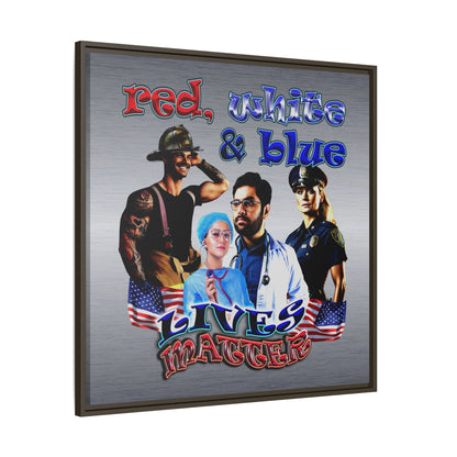 rw&b lives matter - framed canvas art (brushed nickel)